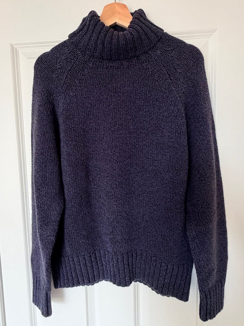 Vintage Gap Blue Chunky Knit Turtleneck Sweater Y2K 2002 Preppy Fisherman XL
